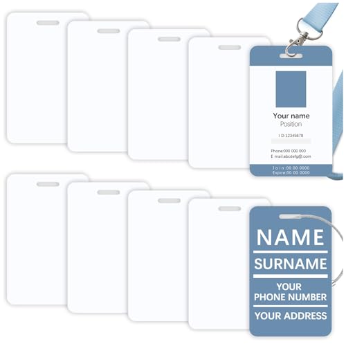 32pcs Sublimation id Badge Blanks Luggage tag Aluminum Double Sided id Cards Name Tags Metal Keychain Sublimation Blanks Bulk Products Items