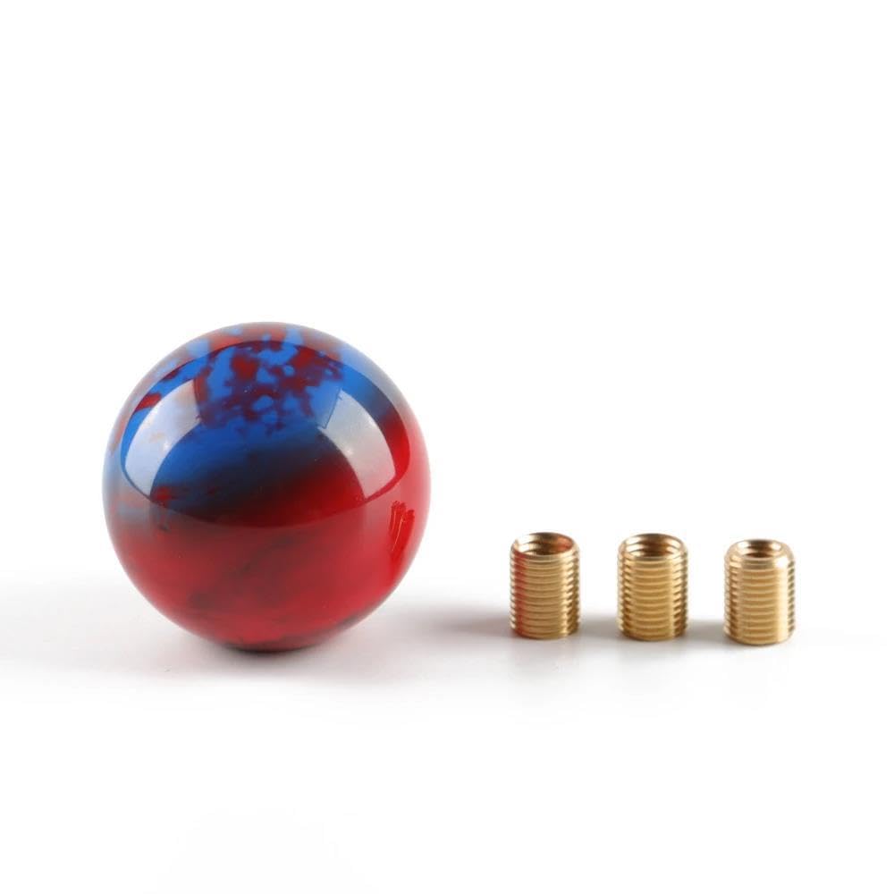 HYASDBWE Acrylic Marble Style Car Gear Shift Knob AT MT Car Gear Knob Stick Lever Head Shifter Auto Accessories Gear Shifter Parts(Red)