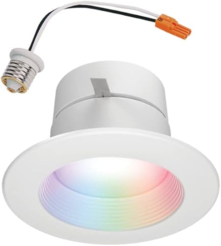 HALO RL4069WZRGBWWHR - Luz LED empotrable Smart Wi-Fi de 4 pulgadas con WiZ Pro, regulable a todo color con movimiento SpaceSense, listo para el