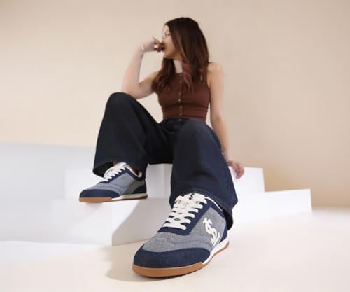 Image of LOUIS STITCH Women's Casual Lightweight Sneakers | Ortholite Cushioned Comfort | Dual-Color TPR Sole | Lightweight & Comfortable Casual Lace-Up Shoes | LSD-SNK-NBL & DNM