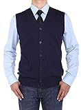Luciano Natazzi Men's Pullover Vest Buttoned Cotton Sweater Relaxed Fit