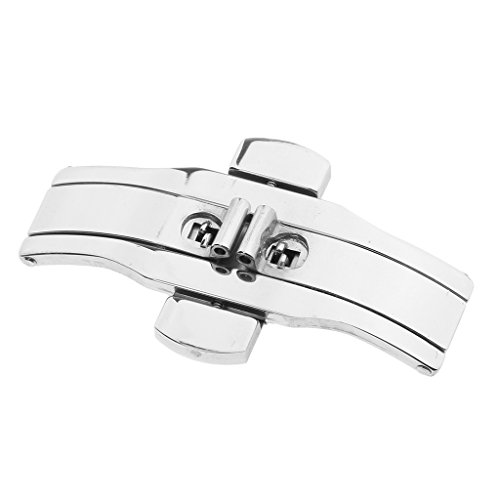 jojomis Stainless Steel Butterfly Deployment Buckle for Watch Straps - 25x6mm
