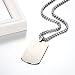 JewelryWe Schmuck Herren Halskette, Militärische Erkennungsmarke Armee Stil Gebürstet Matt Dog Tag Anhänger mit 22 Zoll Weizenkette Kette, Silber