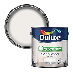 Dulux Quick Dry Satinwood Paint For Wood And Metal – Pure Brilliant White 2. 5 Litres