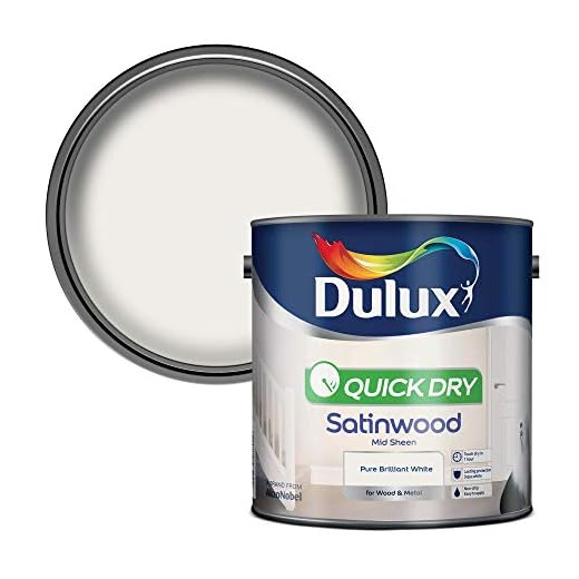 Dulux Peinture brillante liquide professionnelle, 750 ml - Blanc brillant pur, blanc, 2.5L