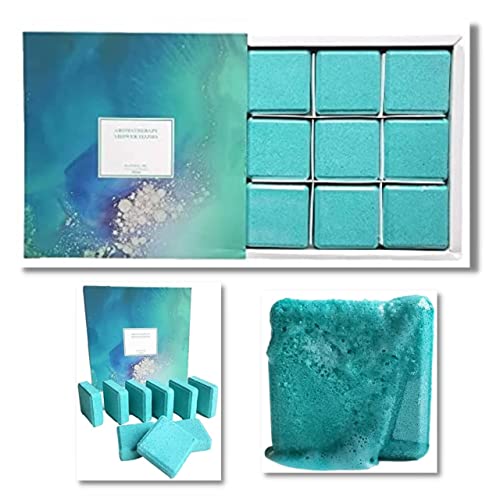 Aromatherapy Shower Steamers - Set of 9 Shower Bombs with Essential Oils for Relaxation - Eucalyptus (Box)