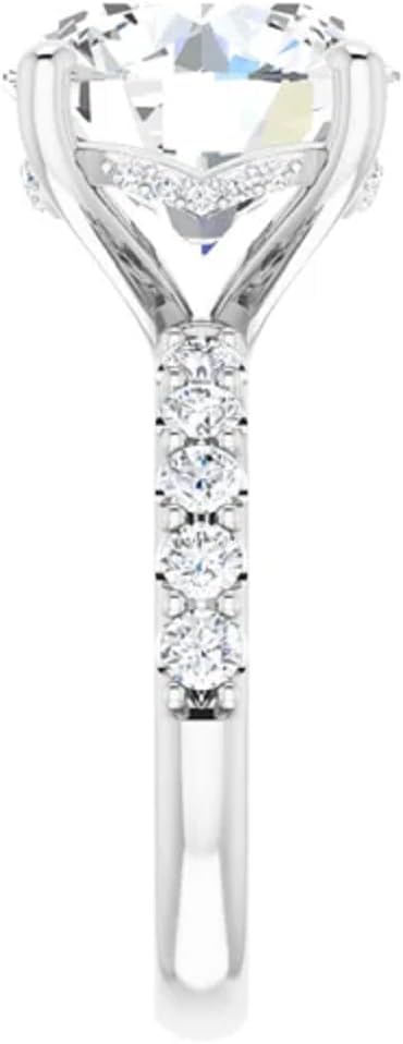 Moissanite Ring 6 Ct Round Moissanite Engagement Ring & Wedding Bridal Ring In 10k 14k 18k Gold & 925 Sterling Silver Christmas Ring for Women