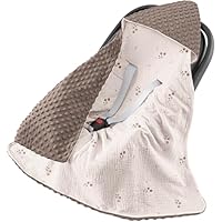 Susurration Einschlagdecke Babyschale Baby Decke 90x90 cm Kinderwagen und Kindersitze universal Baby Babydecke für Neugeborenen und Kleinkinder Einschlagsdecken Punkt Gurt(Orangenblüte)