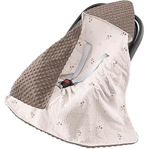 Susurration Einschlagdecke Babyschale Baby Decke 90x90 cm Kinderwagen und Kindersitze universal Baby Babydecke für Neugeborenen und Kleinkinder Einschlagsdecken Punkt Gurt(Orangenblüte)