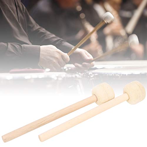 Tamburo Legno Martello, Tamburo Martello Di Lana, 2 Pezzi Di Lana Bastone Mazze Martello Manico In Legno Accessori Per Strumenti A Percussione Per Percussioni Marching Band