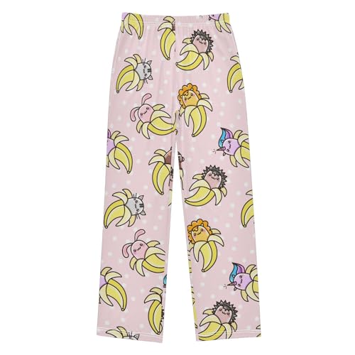 Boys' Pants Cute Bananas Pink Funny Cat Lion Rabbit Long Bottoms Jogger Pant Elastic Waist Trousers with Pockets S-XL