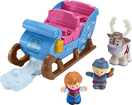 Disney Frozen Toddler Toys Little People Kristoff’s Sleigh Vehicle And Anna Figure Set For Pretend Play Ages 18+ Months (Amazon Exclusive) #TOP5
