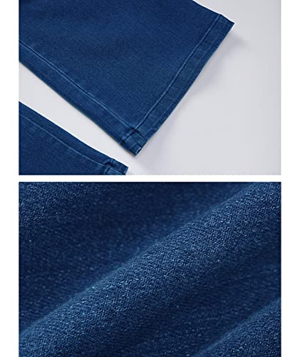 Sematomala Women's Sleeveless Y2K Jean Jumpsuit Flared Leg Pants Romper Halter Tank Top Denim Catsuit Maxi Overall(Be,S) #TOP5