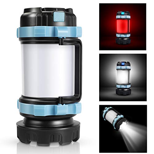 Homealexa Handheld LED Camping Lantern Rechargeable Super Bright Camping Lamp 4400 mAh Dimmable Torch with Warning Light Suitable for Camping, Fishing, Hiking, Emergency (Blue) - Image 6