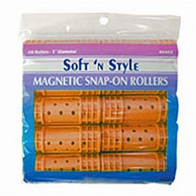 Soft 'N Style 1-3/2" Orange Extra Jumbo Magnetic Snap-On Roller (6 Per Bag) (Pack of 6 bags)