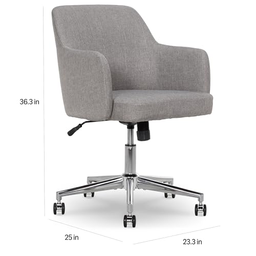 Image of Amazon Basics Modern Home Office Desk Chair with Adjustable Height, 360 Degree Swivel, Smooth-Rolling Wheels, High-Density Foam Cushioning, Light Gray