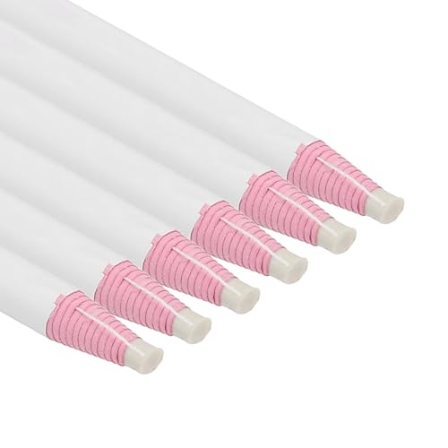 PATIKIL Peel-Off China Markers, 6 Pack Grease Wax Pencils Wood for Glass Garments Drawing Film Paper Vinyl Metal, White