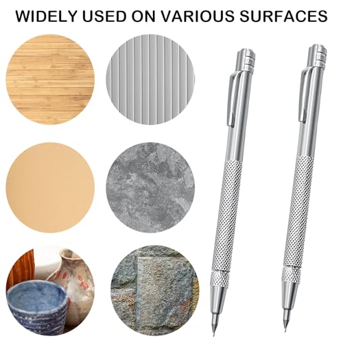 2 Stück Wolframcarbid Stift, Anreißwerkzeug, Anreißnadel, Anreißnadel Hartmetall mit Magnet, Reißnadel für Metall 10 Ersatz Red Hat Markierspitzen, Anreisswerkzeug für Metall, Glas, Keramikfliesen