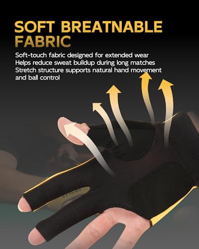 CRICAL Billiard Glove, 3 Finger Pool Glove with Lycra Material - image 6