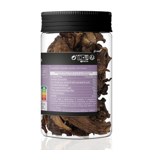 CHAMPILAND - Trompette de la Mort Séchée - Champignons Sylvestres Sélectionnés - Saveur Exceptionnelle - Riche en Protéines - Pot de 30 g – vue 4