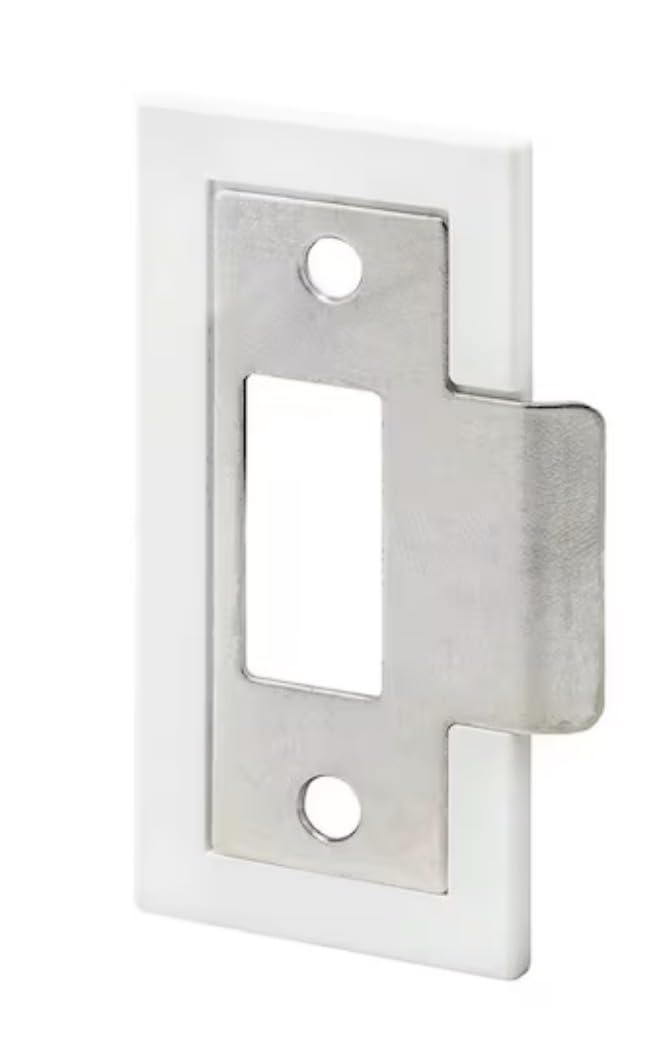 Door Latch Striking Faceplate Keeper, Chrome Finish, with Screws, 58mm x 20mm