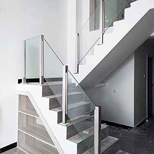 Poste de panel para barandilla de escalera interior con soporte de suelo de acero 3