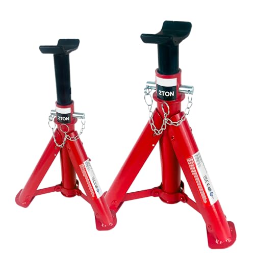 Simply Auto 2T Foldable Jack Stand Pair CFJS2T (2 Tonne 2000kg) Red