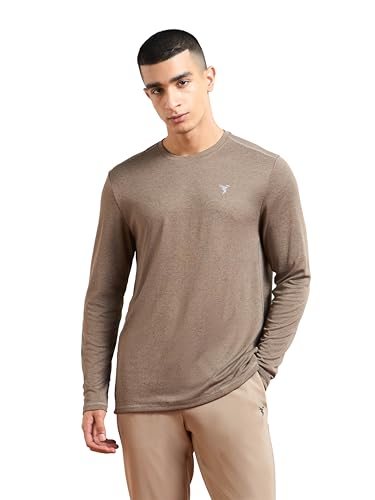 Image of TECHNOSPORT Men's Slim Fit Full Sleeve Round Neck T-Shirt, Double Cool Quick Dry Moisture Wicking Stretchable Sports Gym and Casual Wear