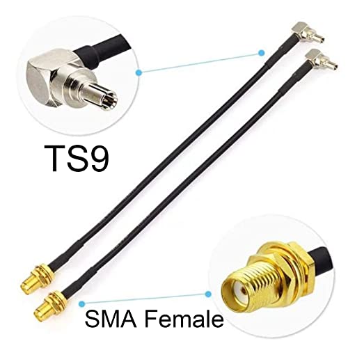 NewTH Antenna 4G SMA Female to TS9 Male Right Angle Cable Extension Adapter Router Extensionr Cables RG174 for Wifi Router Mobile 2G 3G 4G LTE Antenna UMTS,12CM - Image 2
