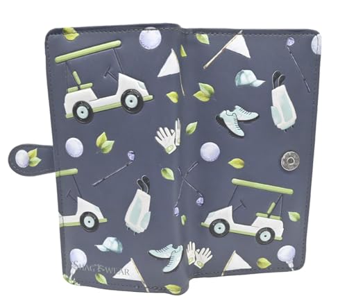 Portefeuille de golf pour femme en similicuir gris Shag Wear avec organiseur de cartes