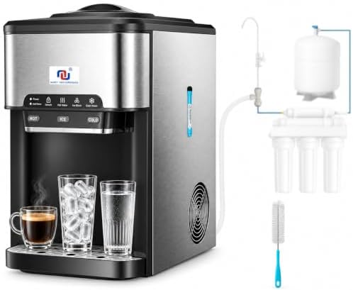 3-in-1 Water Dispenser Ice Maker Countertop Hot Cold Cooler 44lbs