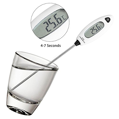 Meat Thermometer, Helect 4-7 Seconds Instant Read Digital Food & Cooking Thermometer For Kitchen, Bbq, Grill, Indoor Outdoor, 5.9 Inch Long Stainless Steel Probe And Lcd Display - H1021 #TOP1