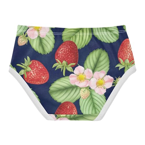 Cotton Toddler Girls Underwear Cartoon Strawberries Flowers Leaves Panties for Girl Aesthetic Kids Briefs Undies 2t2