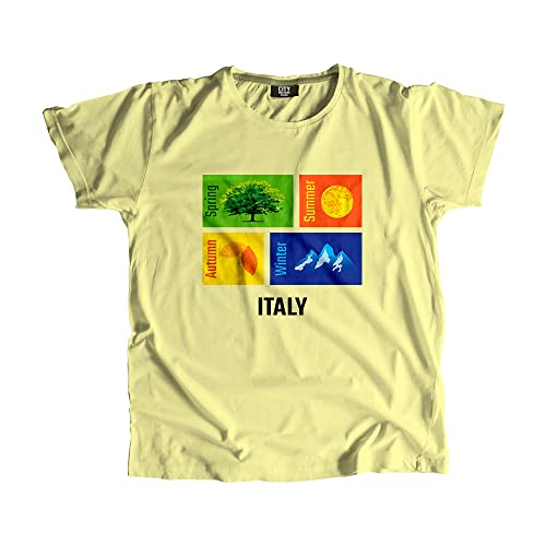 T-shirt Italie Homme Unisexe Jaune Beurre pour toutes les saisons