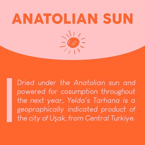 yelda natural Türkische Tarhana Suppe 500gr | Traditionelle Vegetarisch Suppe enthält Joghur | Natürliche Wintersuppe ohne Zusatzstoffe | Hausgemachte Tarhana-trockene Suppenmischung