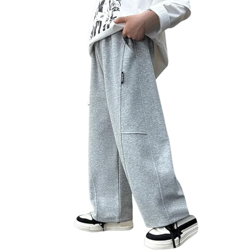 Boys Baggy Cargo Sweatpants Y2K Elastic High Waisted Wide Leg Joggers Fall Winter Cotton School Athletic Pants