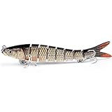 Angelköder Kunstköder Naturköder, Premium Hering Wobbler Kunstköder • Perfekt für Hecht, Zander, Barsch, Forellen,Dorsch • 8 Teilig und mit 2 Drillingshaken • Realistische Bewegung im Wasser,D8j,04