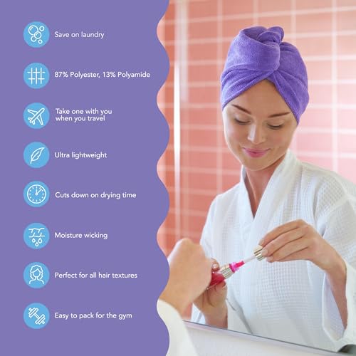 image for Turbie Twist 2-Pack Microfiber Hair Towel for Beauty, Travel, Gifting 