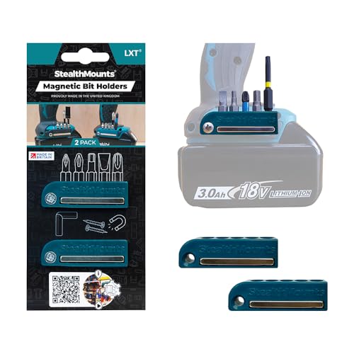 StealthMounts Blue Magnetic Bit Holders Compatible with Makita, 2 Pack