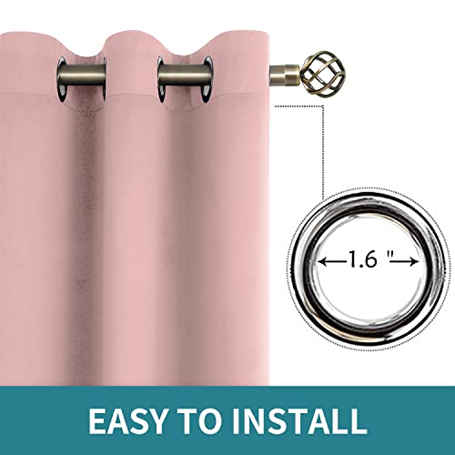 Bgment Room Darkening Curtains 63 Inches Long - Grommet Thermal Insulated Drapes Window Treatment Curtains For Bedroom, 2 Panels, 42 X 63 Inch, Baby Pink #TOP4