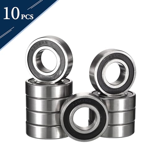 HiPicco 6204-2RS Deep Groove Ball Bearings, ID 20mm x OD 47mm x Width 14mm Double Rubber Sealed Ball Bearing Pre-Lubricated Chrome Steel Z2 Lever 10pcs - Image 2