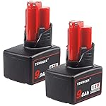 TENMOER 2 Pack 9.0Ah Compatible with Milwaukee M12 Battery Replacement for Milwaukee M12 12V Batteries 48-11-2460