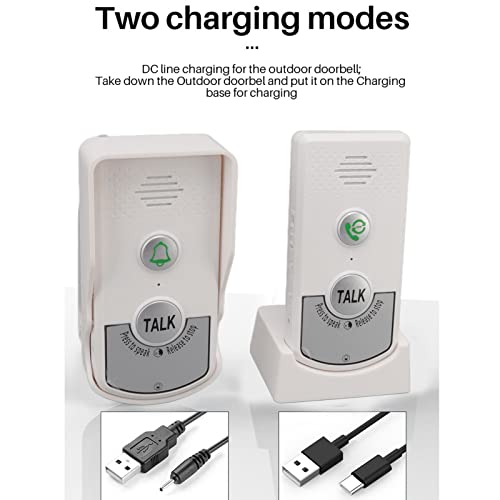 Campainha de Intercomunicação por Voz, Chamada Móvel, Campainha, Carregamento USB, Conveniente para