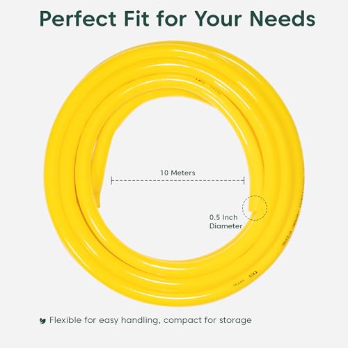 Image of Kyari Garden Hose Pipe Non Braided with Nozzle & Clamps - 10 Meter, 0.5 Inch, Flexible Water Pipe for Indoor & Outdoor Gardening, Balcony & Terrace Plants
