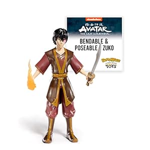 BendyFigs The Noble Collection Avatar Zuko – Noble Toys 19 cm Bendable Posable Collectible Doll Figura con Soporte y Mini Accesorios