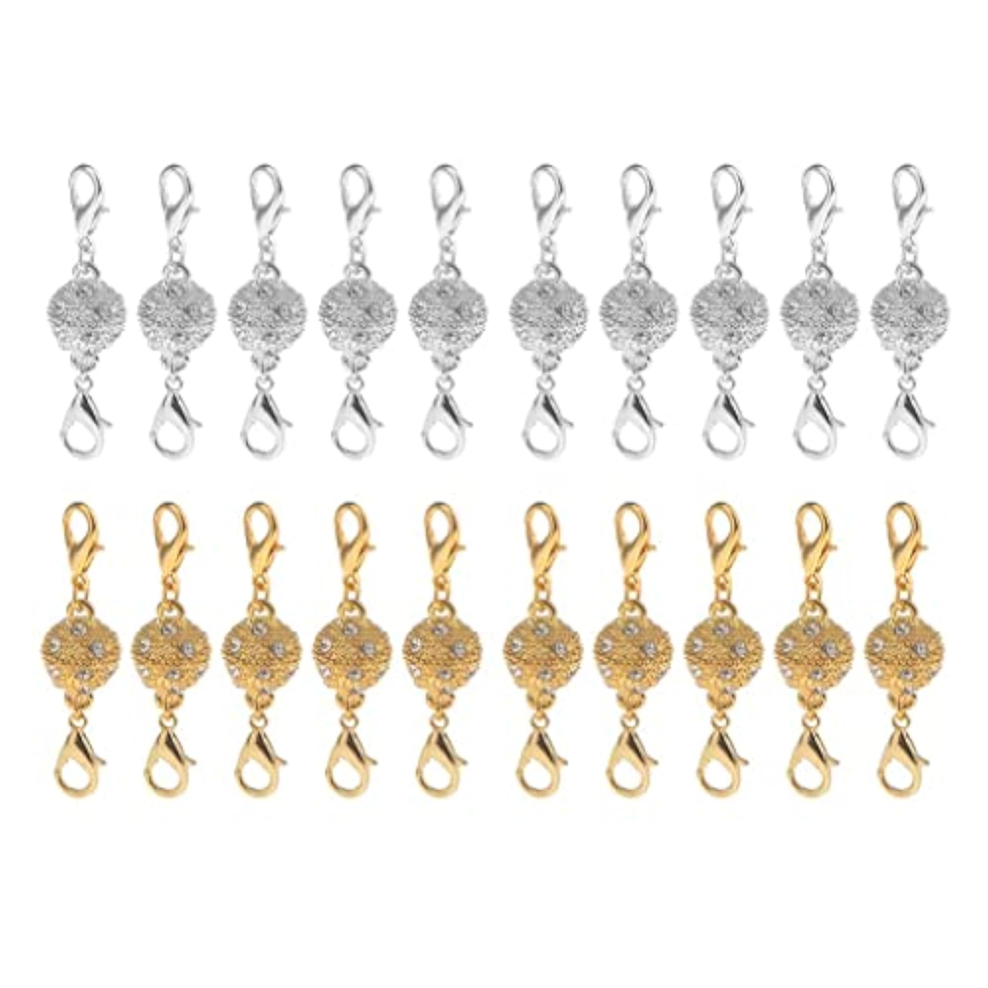 20 Pieces Ball Rhinestone Lobster Magnetic Clasps