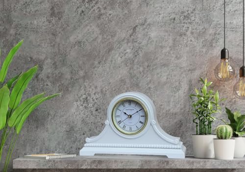 Mantel Clocks, Battery Operated, Silent Wood Table Clock with Westminster Chimes On The Hour, Solid Wooden Shelf Chiming Mantle Clock, 9" x 16" x 3" (White - Roman Numerals) - Image 6