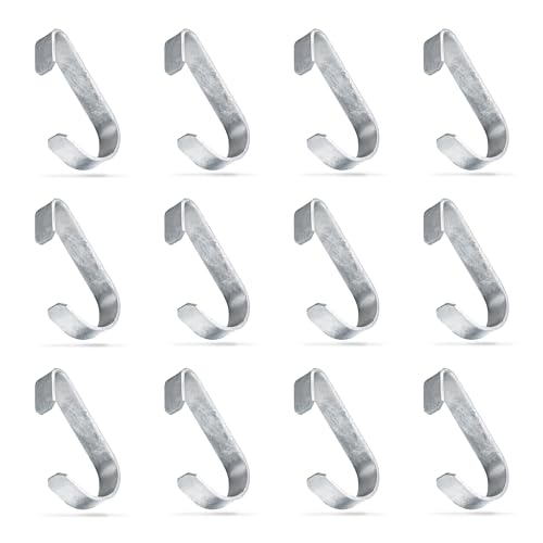 KINNAN 12-Pack 1-3-8 Galvanized Steel Gate Clips for Chain Link Fence and Kennel Panels Clip Bands, Chain Link Fence Latch Hardware,Fits 1-3-8 OD Pipe,Durable Fence Parts, Easy to use