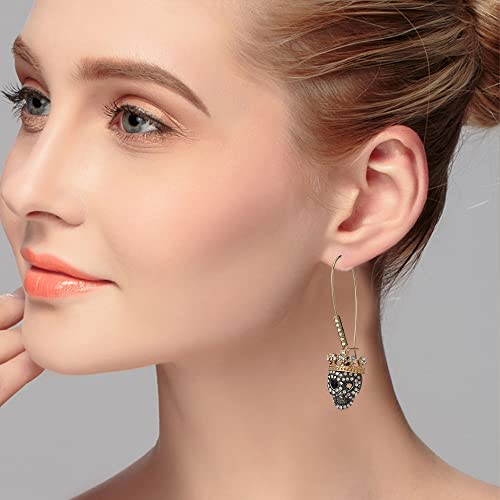 Skull Dangle Earrings Halloween Women Skeleton Long Ear Drop Earrings Stud Halloween Costume Accessories Goth Punk Dangly Hip Hop Rock Ear Piercing Skull Jewelry for Women Men2