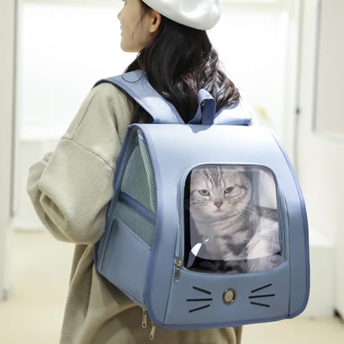 Haustier Rucksack für Kleine Hunde Katzen, Tragbare und Faltbare Katzenrucksack, Hunderucksack, Tragetasche für Katzen Hunde bis 10kg, Atmungsaktive Katzentasche Hundetasche, für Reisen, Spaziergänge